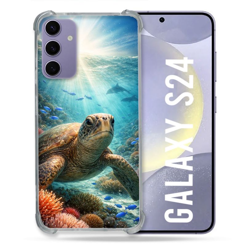 Coque Renforcée Pour Samsung Galaxy S24 Animal Tortue Marine