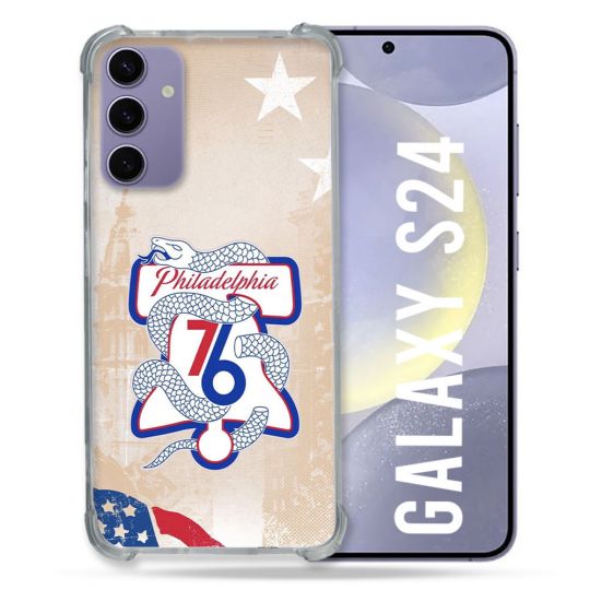 Coque Renforcée Pour Samsung Galaxy S24 Basket Philadelphia 76ers