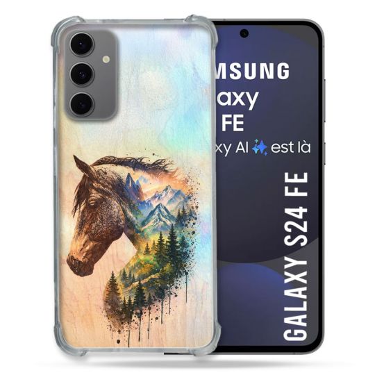 Coque Renforcée Pour Samsung Galaxy S24 FE Animal Cheval Montagne