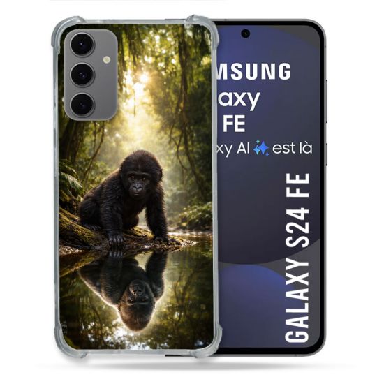 Coque Renforcée Pour Samsung Galaxy S24 FE Animal Gorille Reflet