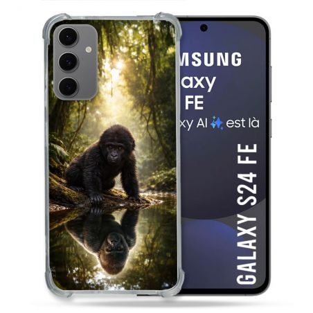 Coque Renforcée Pour Samsung Galaxy S24 FE Animal Gorille Reflet