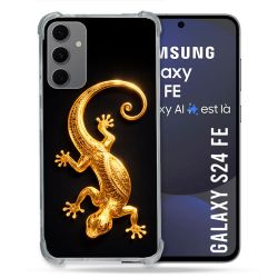 Coque Renforcée Pour Samsung Galaxy S24 FE Animal Lezard Noir 2026
