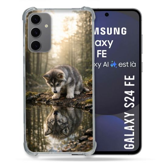 Coque Renforcée Pour Samsung Galaxy S24 FE Animal Loup Reflet