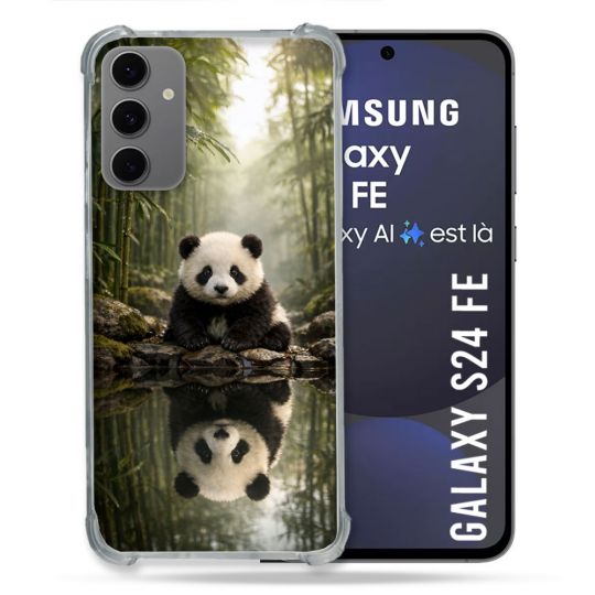 Coque Renforcée Pour Samsung Galaxy S24 FE Animal Panda Reflet