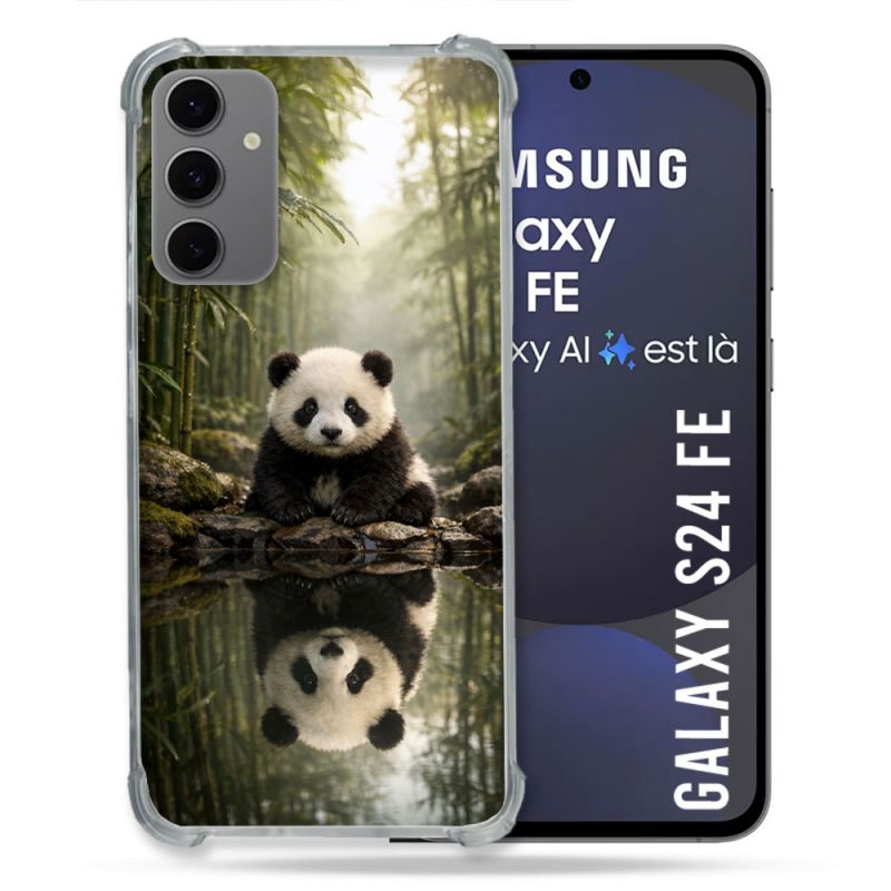Coque Renforcée Pour Samsung Galaxy S24 FE Animal Panda Reflet