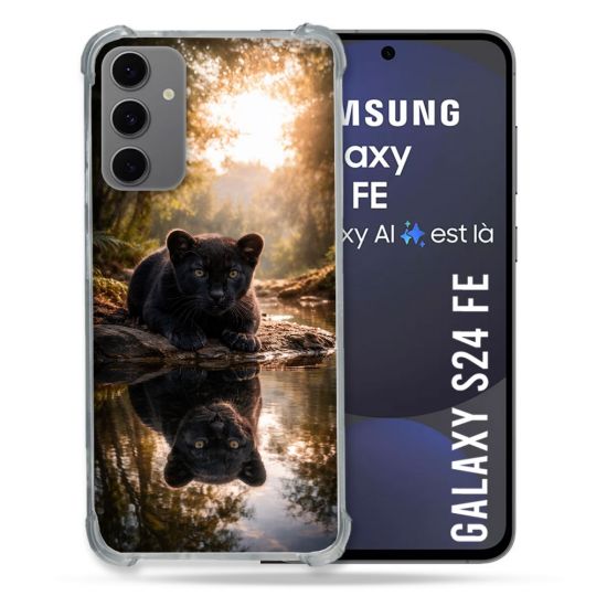Coque Renforcée Pour Samsung Galaxy S24 FE Animal Panthère Reflet