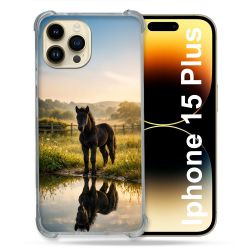 Coque Renforcée Pour Iphone 15 Plus Animal Cheval Reflet