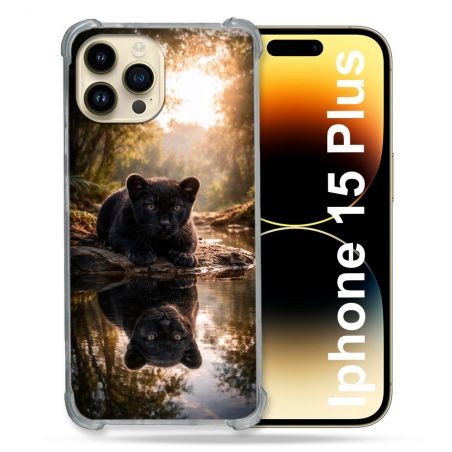 Coque Renforcée Pour Iphone 15 Plus Animal Panthère Reflet