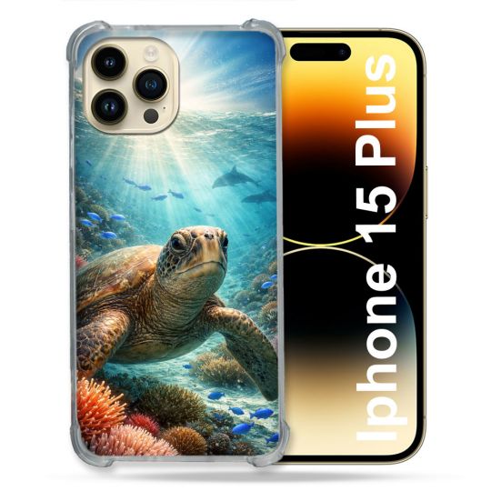 Coque Renforcée Pour Iphone 15 Plus Animal Tortue Marine