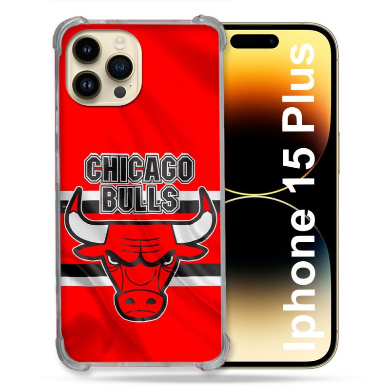 Coque Renforcée Pour Iphone 15 Plus Basket Chicago Bulls