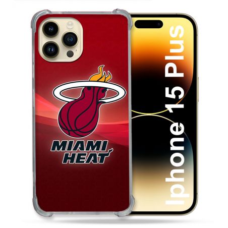 Coque Renforcée Pour Iphone 15 Plus Basket Miami Heat