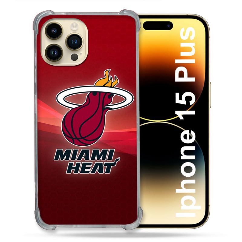 Coque Renforcée Pour Iphone 15 Plus Basket Miami Heat