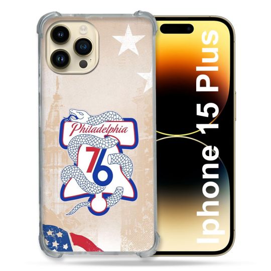 Coque Renforcée Pour Iphone 15 Plus Basket Philadelphia 76ers