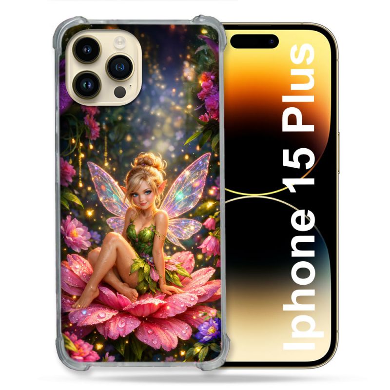 Coque Renforcée Pour Iphone 15 Plus Fantastique Fee Fleur