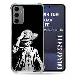 Coque Renforcée Pour Samsung Galaxy S24 FE Manga One Piece Luffy Noir