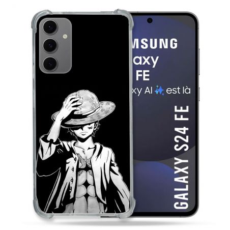Coque Renforcée Pour Samsung Galaxy S24 FE Manga One Piece Luffy Noir