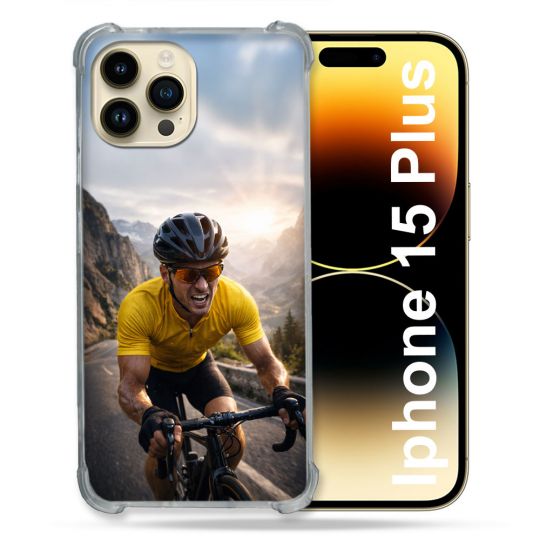 Coque Renforcée Pour Iphone 15 Plus Sport Cyclisme Maillot Jaune