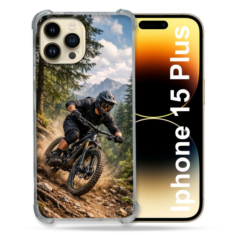 Coque Renforcée Pour Iphone 15 Plus Sport VTT Montagne