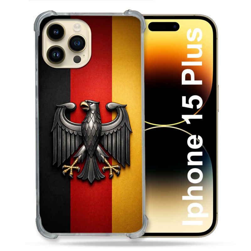 Coque Renforcée Pour Iphone 15 Plus Voyage Drapeau Allemagne