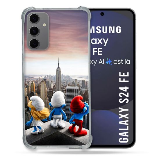 Coque Renforcée Pour Samsung Galaxy S24 FE Schtroumpfs New York
