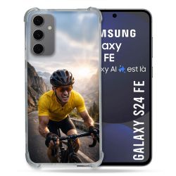 Coque Renforcée Pour Samsung Galaxy S24 FE Sport Cyclisme Maillot Jaune