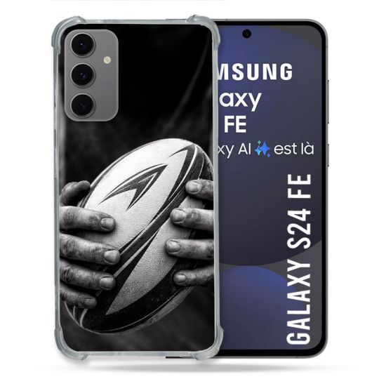 Coque Renforcée Pour Samsung Galaxy S24 FE Sport Rugby Ballon Moderne