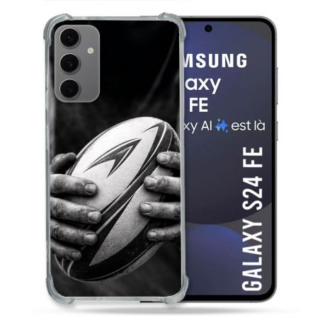 Coque Renforcée Pour Samsung Galaxy S24 FE Sport Rugby Ballon Moderne