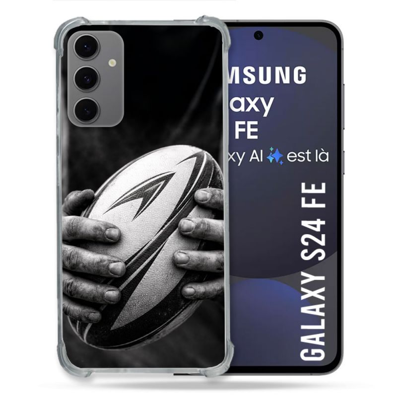 Coque Renforcée Pour Samsung Galaxy S24 FE Sport Rugby Ballon Moderne