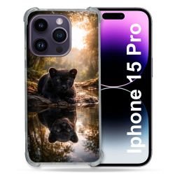Coque Renforcée Pour Iphone 15 Pro Animal Panthère Reflet
