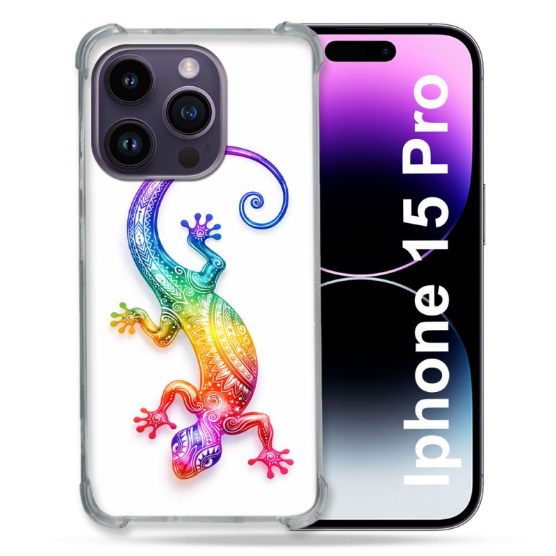 Coque Renforcée Pour Iphone 15 Pro Animal Salamandre Color 2026