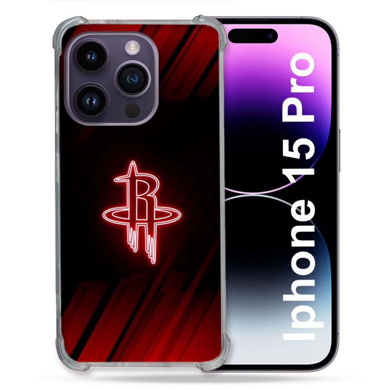 Coque Renforcée Pour Iphone 15 Pro Basket Houston Rockets