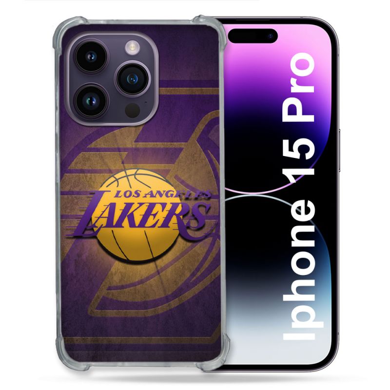 Coque Renforcée Pour Iphone 15 Pro Basket Los Angeles Lakers