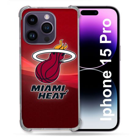 Coque Renforcée Pour Iphone 15 Pro Basket Miami Heat