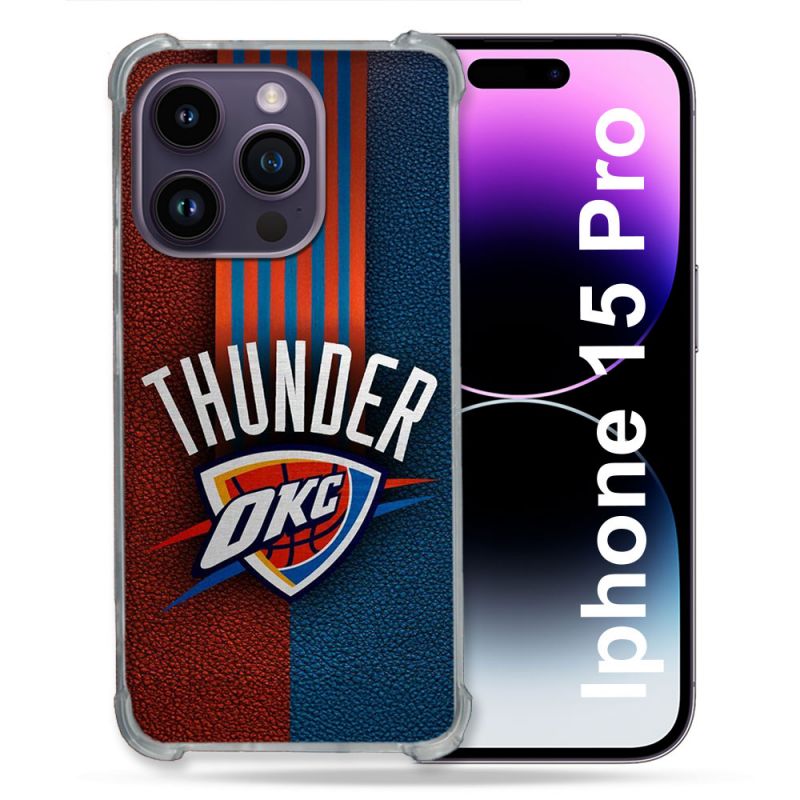 Coque Renforcée Pour Iphone 15 Pro Basket Oklahoma City Thunder