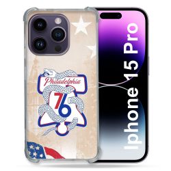 Coque Renforcée Pour Iphone 15 Pro Basket Philadelphia 76ers