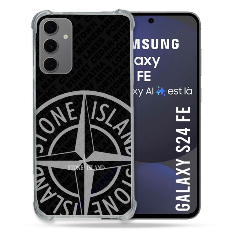 Coque Renforcée Pour Samsung Galaxy S24 FE Stone Island Gris