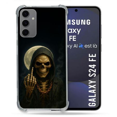 Coque Renforcée Pour Samsung Galaxy S24 FE Tete de Mort Doigt 2026