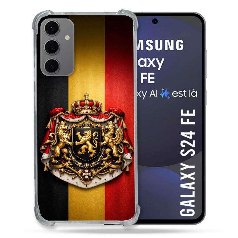 Coque Renforcée Pour Samsung Galaxy S24 FE Voyage Drapeau Belgique