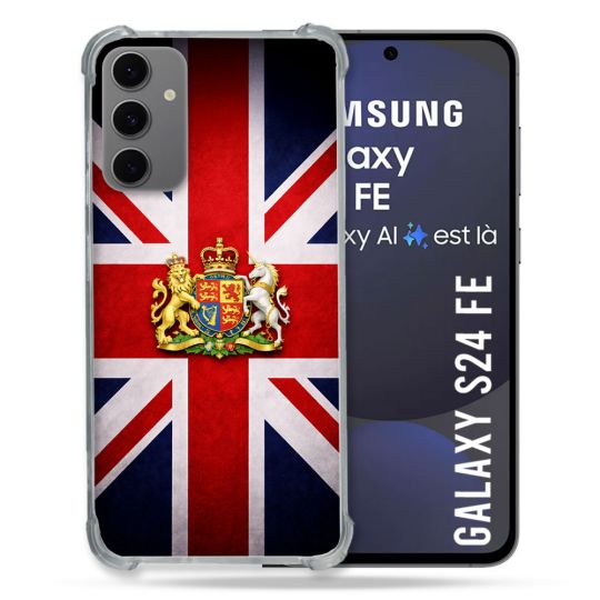 Coque Renforcée Pour Samsung Galaxy S24 FE Voyage Drapeau Grande Bretagne UK