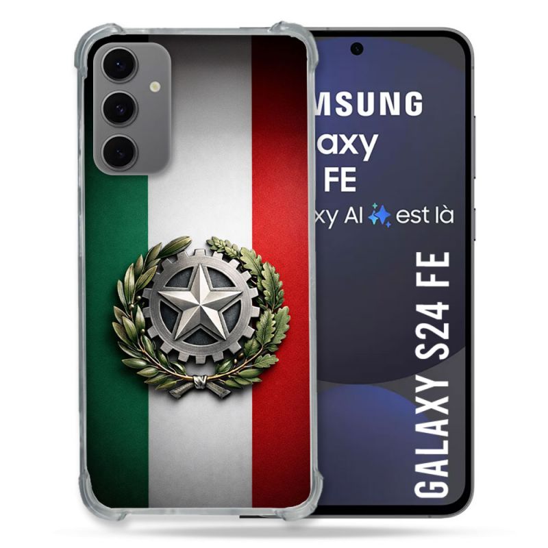 Coque Renforcée Pour Samsung Galaxy S24 FE Voyage Drapeau Italie