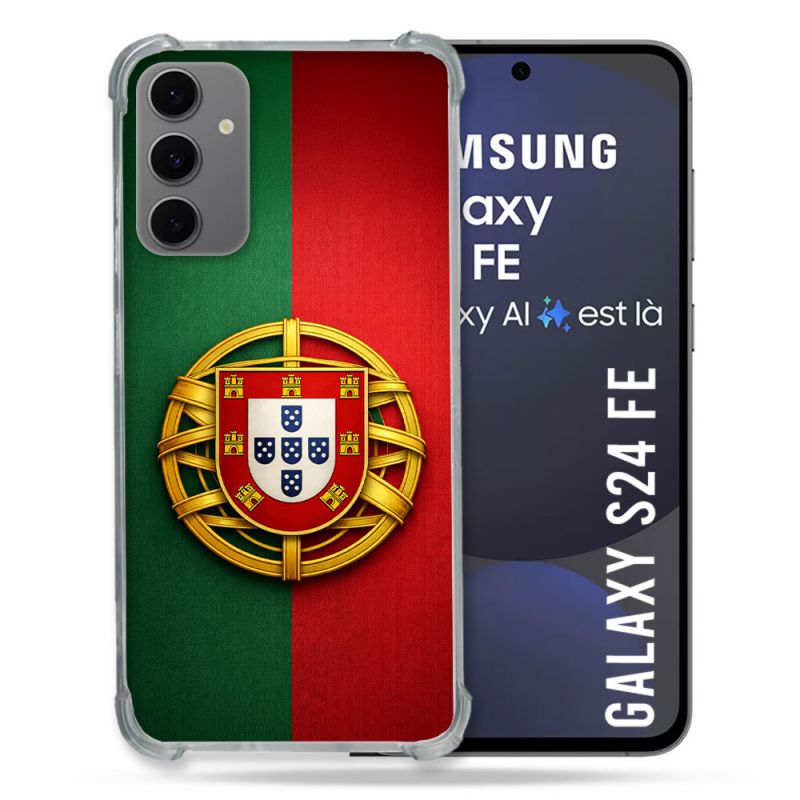 Coque Renforcée Pour Samsung Galaxy S24 FE Voyage Drapeau Portugal