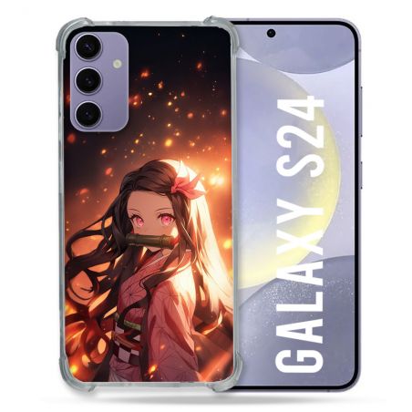Coque Renforcée Pour Samsung Galaxy S24 Manga Demon Slayer Nezuko Rose