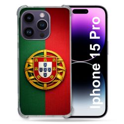 Coque Renforcée Pour Iphone 15 Pro Voyage Drapeau Portugal
