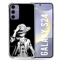 Coque Renforcée Pour Samsung Galaxy S24 Manga One Piece Luffy Noir