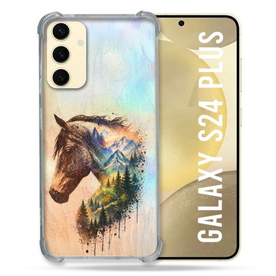 Coque Renforcée Pour Samsung Galaxy S24 Plus Animal Cheval Montagne