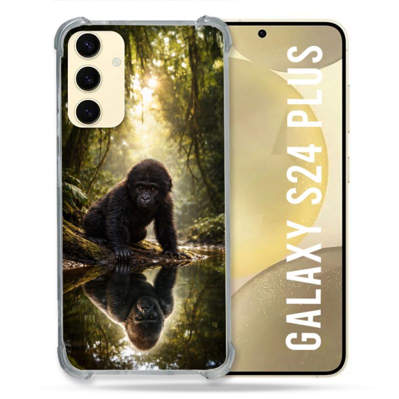 Coque Renforcée Pour Samsung Galaxy S24 Plus Animal Gorille Reflet