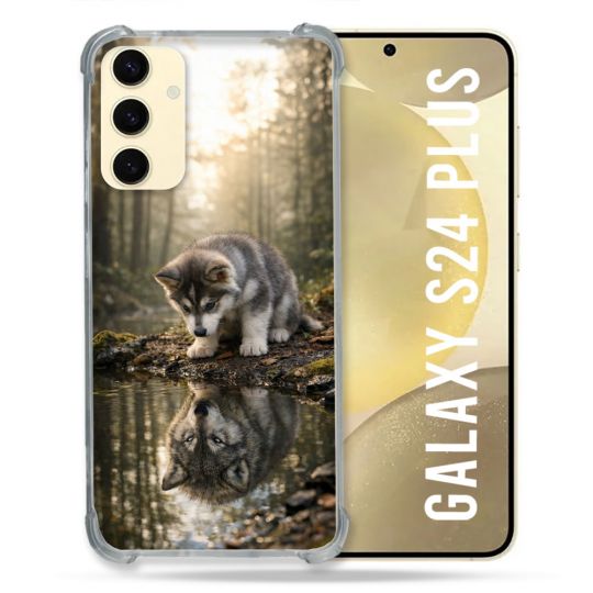 Coque Renforcée Pour Samsung Galaxy S24 Plus Animal Loup Reflet