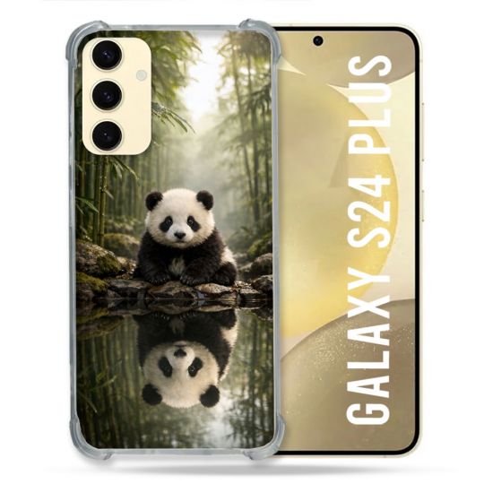 Coque Renforcée Pour Samsung Galaxy S24 Plus Animal Panda Reflet