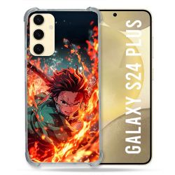 Coque Renforcée Pour Samsung Galaxy S24 Plus Manga Demon Slayer Tanjiro Feu
