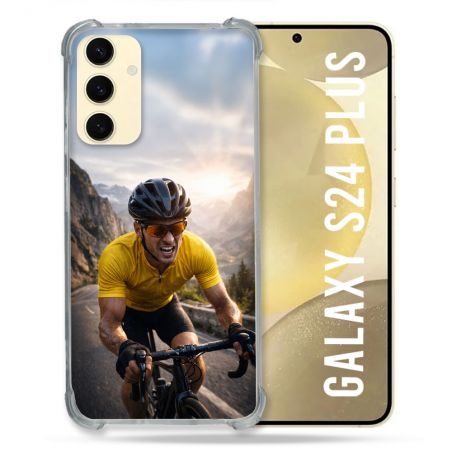 Coque Renforcée Pour Samsung Galaxy S24 Plus Sport Cyclisme Maillot Jaune
